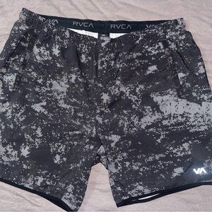 RVCA Pixelated Gray and White Shorts